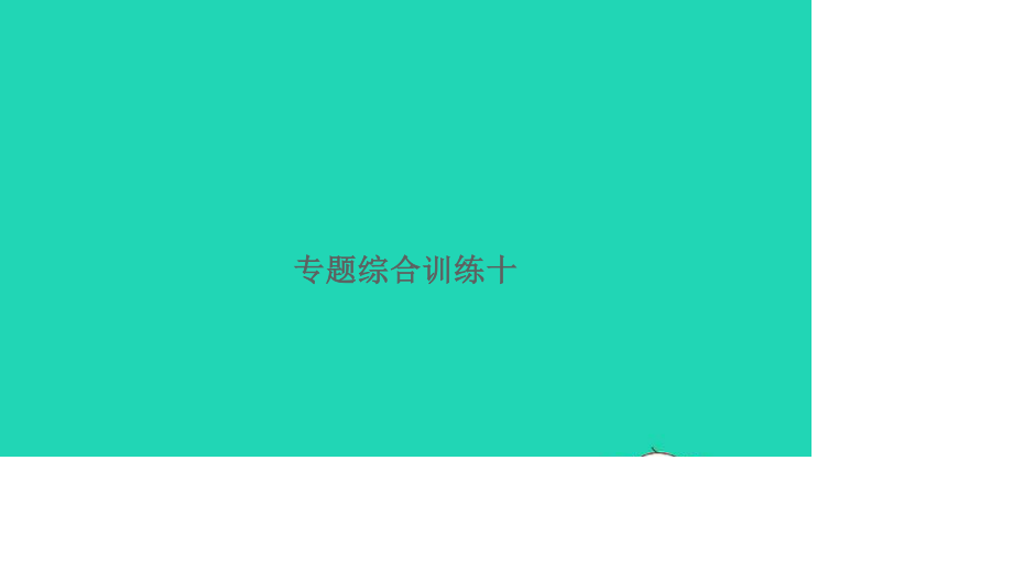 小考语文满分特训第一部分专题复习第三章句子专题综合训练十课件.ppt_第1页