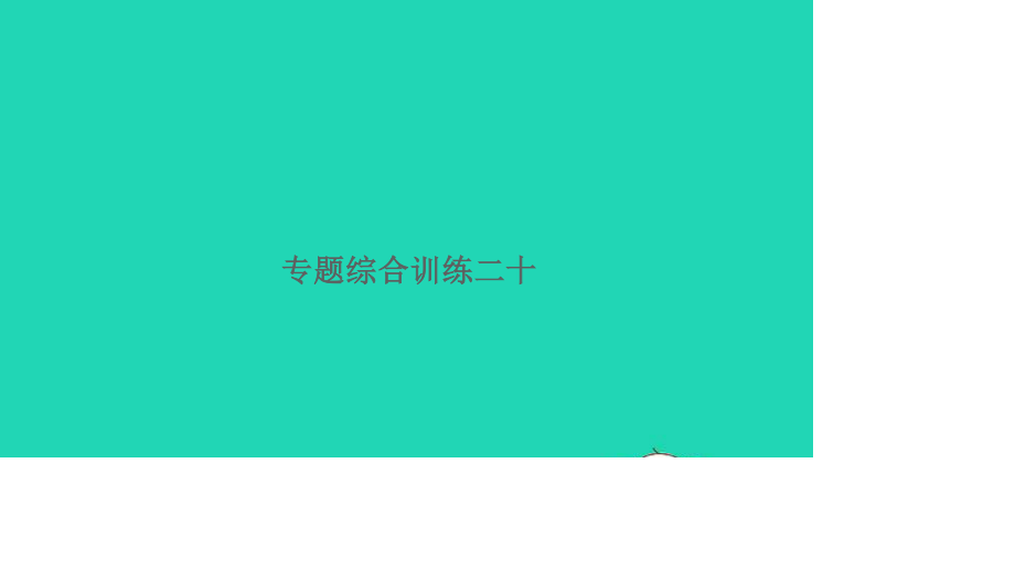 小考语文满分特训第一部分专题复习第六章阅读专题综合训练二十课件.ppt_第1页