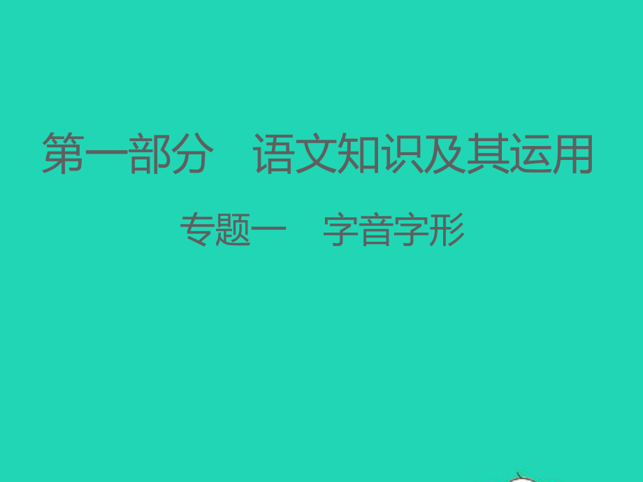 江西专版2021中考语文第一部分语言知识及其运用专题一字音字形课件.ppt_第1页