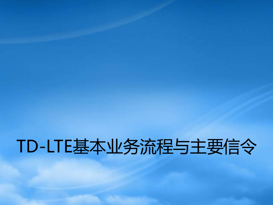 TDLTE基本业务流程与主要信令概述.pptx_第1页