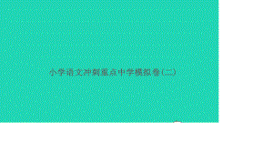 小考语文冲刺重点中学模拟卷二习题课件.ppt