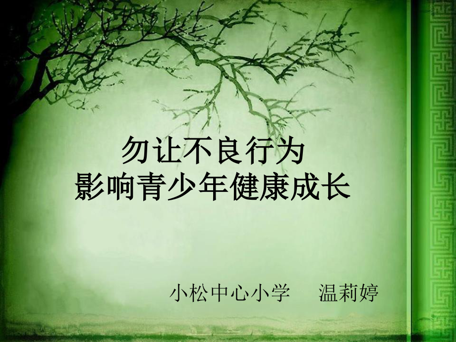 勿让不良行为影响青少年健康成长.ppt_第1页