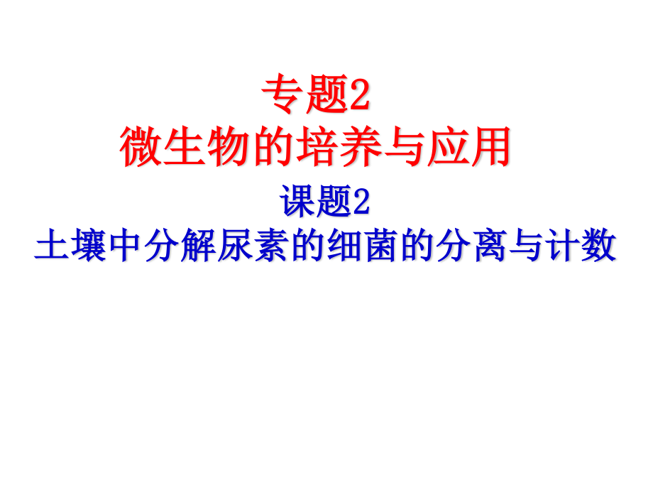 土壤中分解尿素的细菌的分离与计数.ppt_第1页