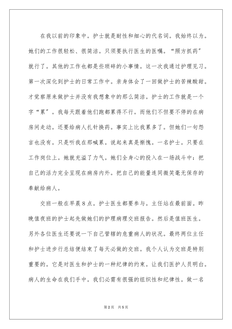 2023护理见习月工作总结-月工作总结范文.docx_第2页