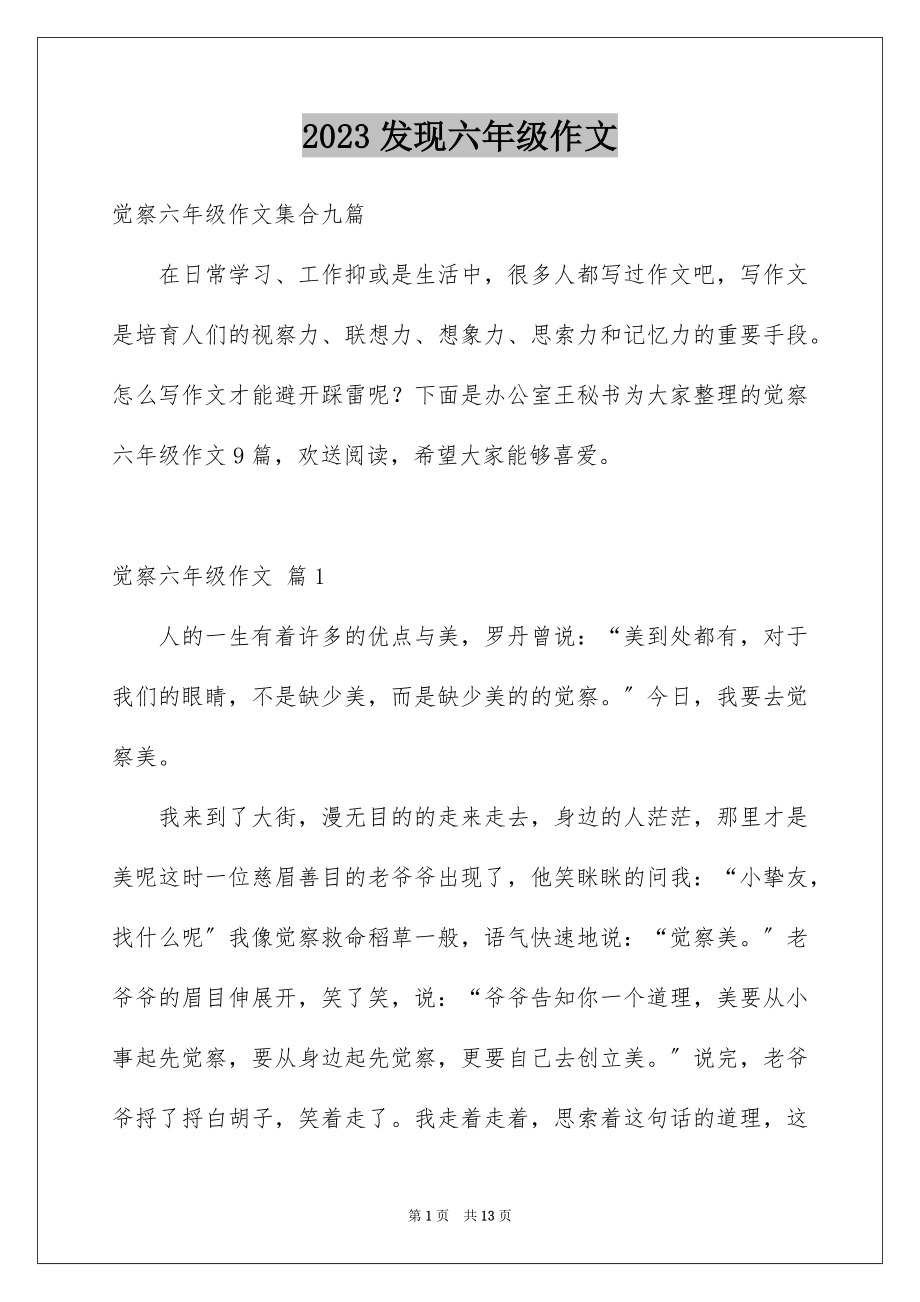 2023年发现六年级作文25.docx_第1页