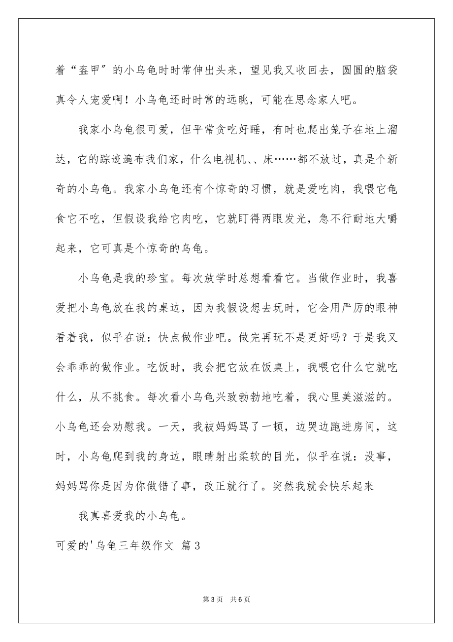 2023年可爱的乌龟三年级作文.docx_第3页