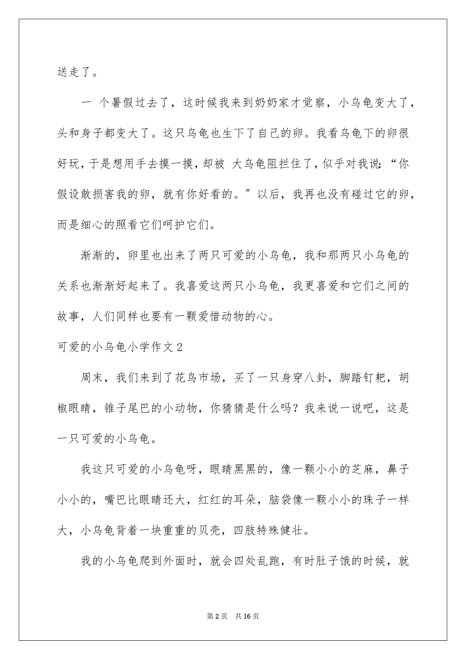 2023年可爱的小乌龟小学作文1.docx_第2页