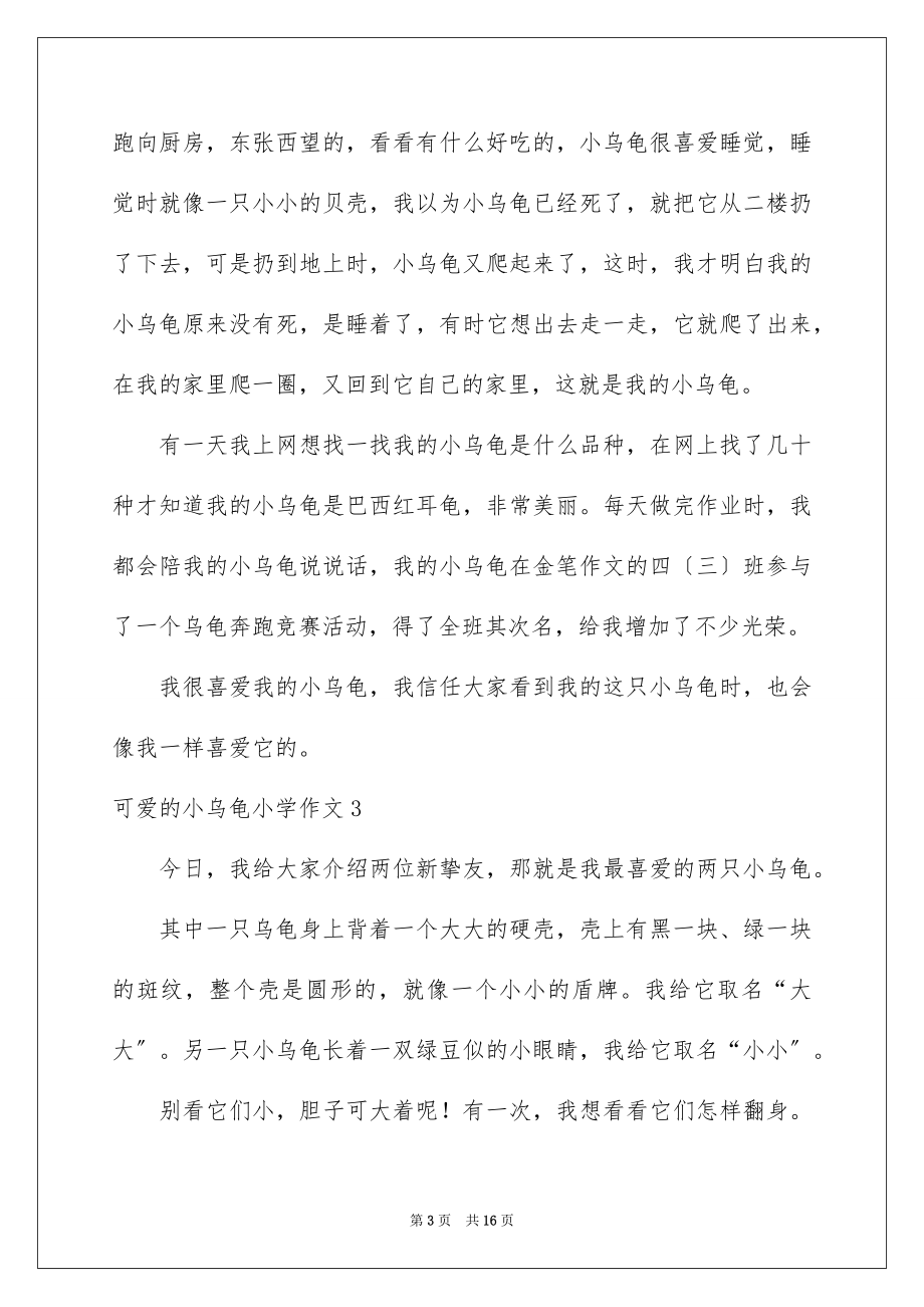 2023年可爱的小乌龟小学作文1.docx_第3页