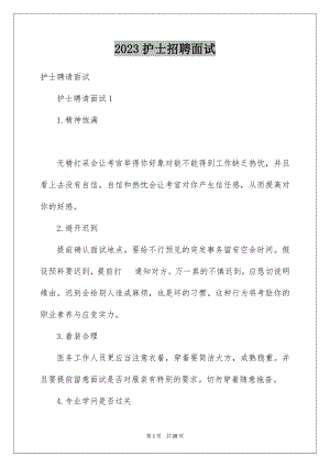 2023护士招聘面试范文.docx