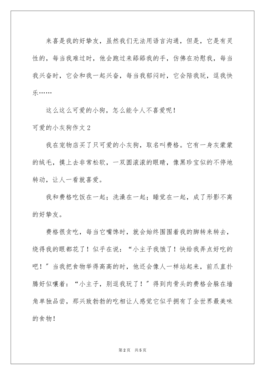 2023年可爱的小灰狗作文.docx_第2页