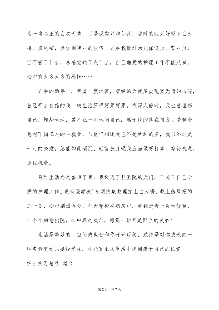 2023护士实习总结18范文.docx_第2页