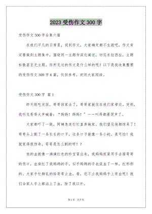 2023年受伤作文300字.docx