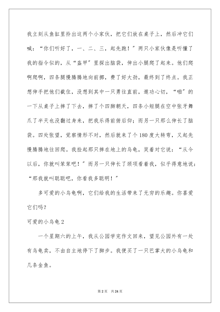 2023年可爱的小乌龟.docx_第2页