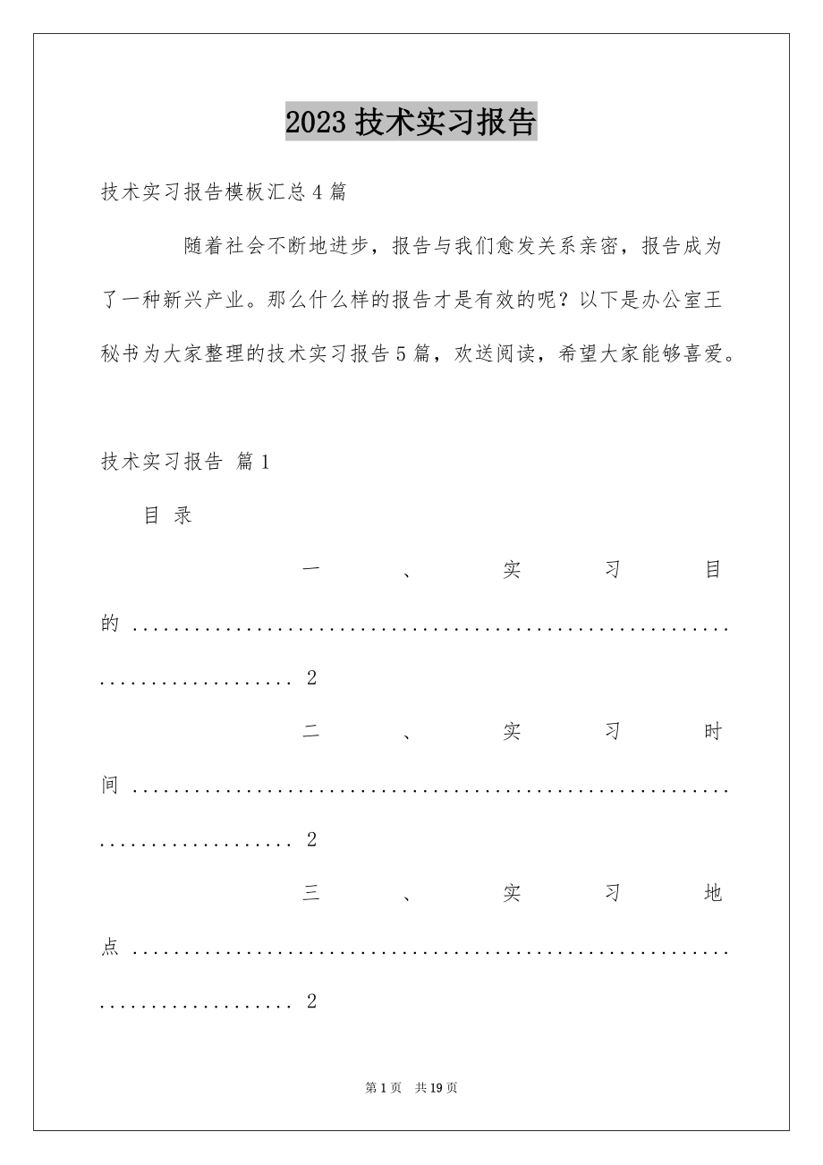 2023技术实习报告范文.docx_第1页