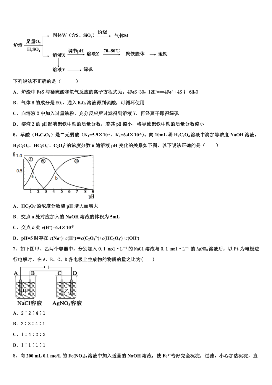 2023届浙江省杭州第二中学化学高二下期末质量检测模拟试题（含解析）.doc_第2页