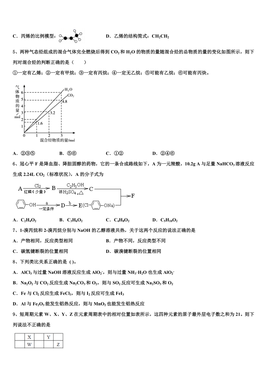 2023学年陕西省西安市碑林区铁一中学化学高二第二学期期末经典模拟试题（含解析）.doc_第2页