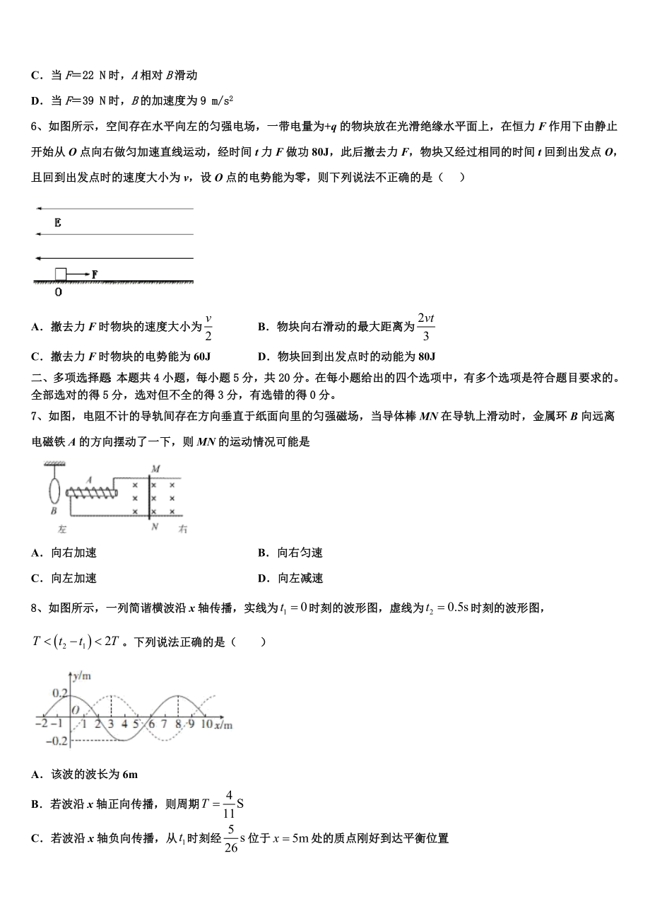 2023届江西省南昌外国语学校高二物理第二学期期末质量跟踪监视模拟试题（含解析）.doc_第2页