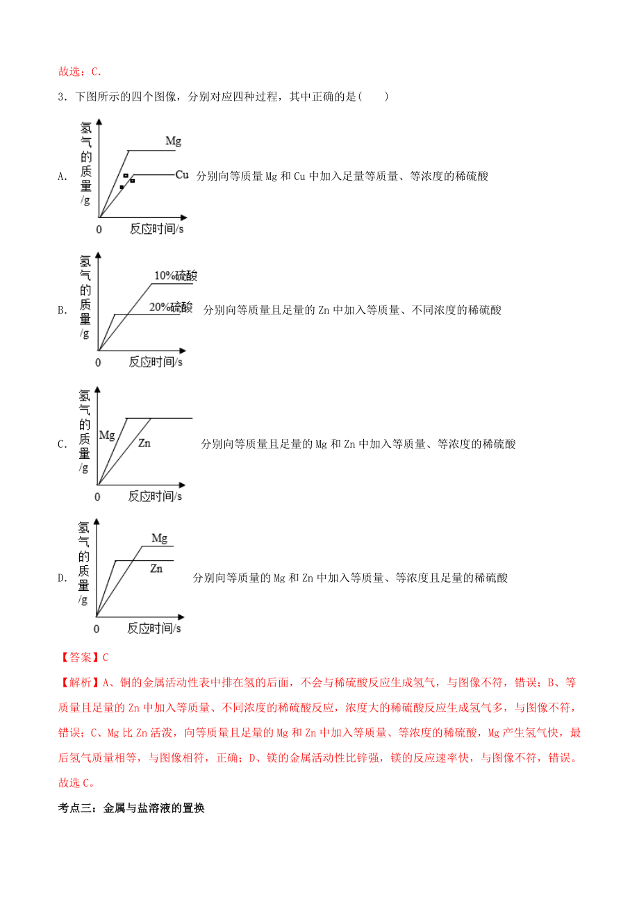 2023学年九年级化学下册疑难知识点01金属和金属材料难点突破含解析新版（人教版）.doc_第2页