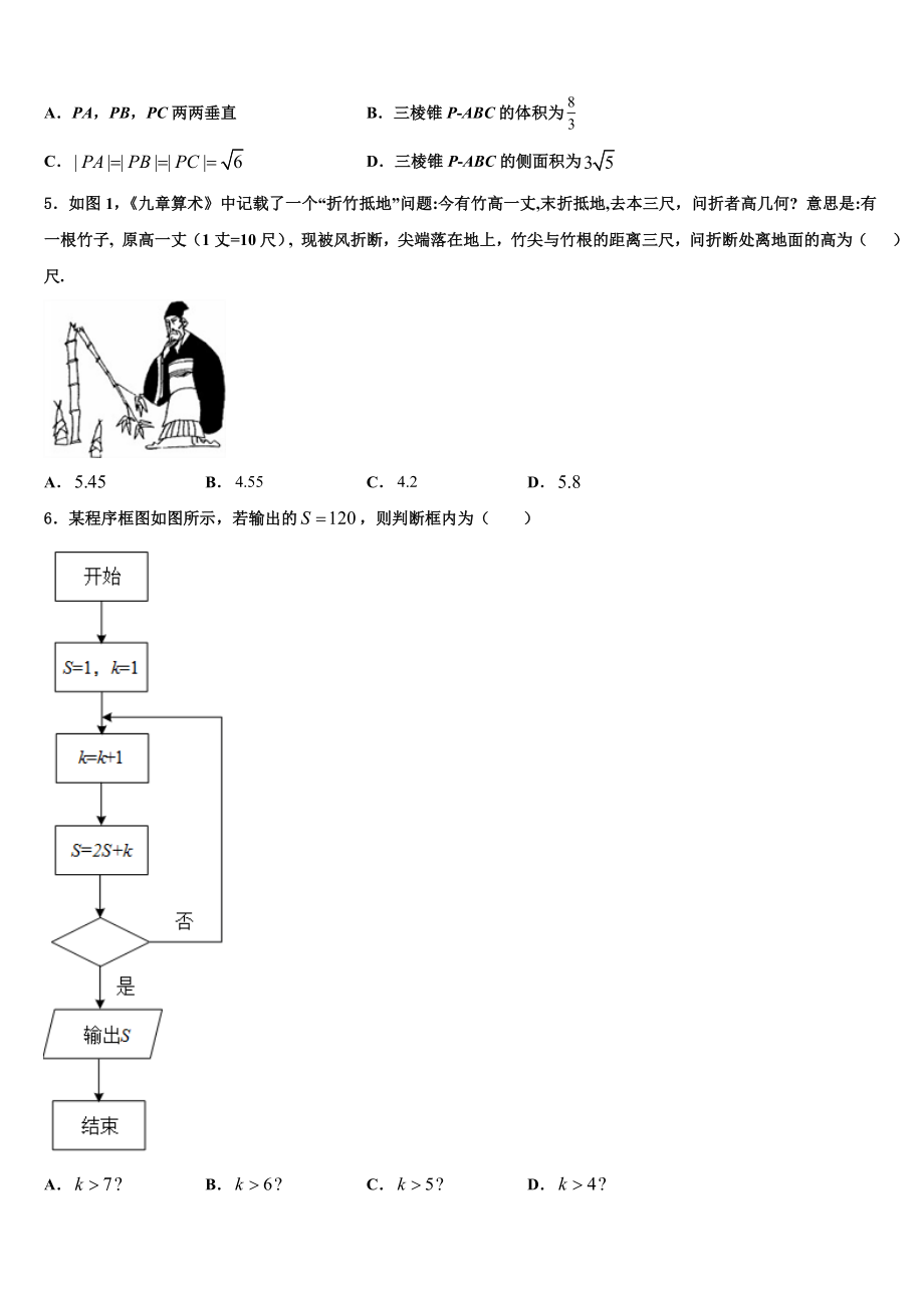 云南省盐津县第三中学2023学年高考冲刺模拟数学试题（含解析）.doc_第2页