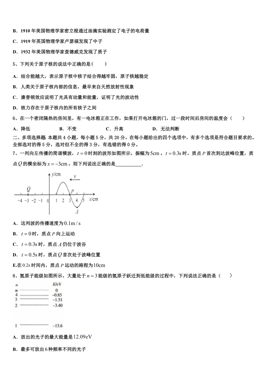 2023学年湖北省创新发展联盟物理高二下期末调研试题（含解析）.doc_第2页