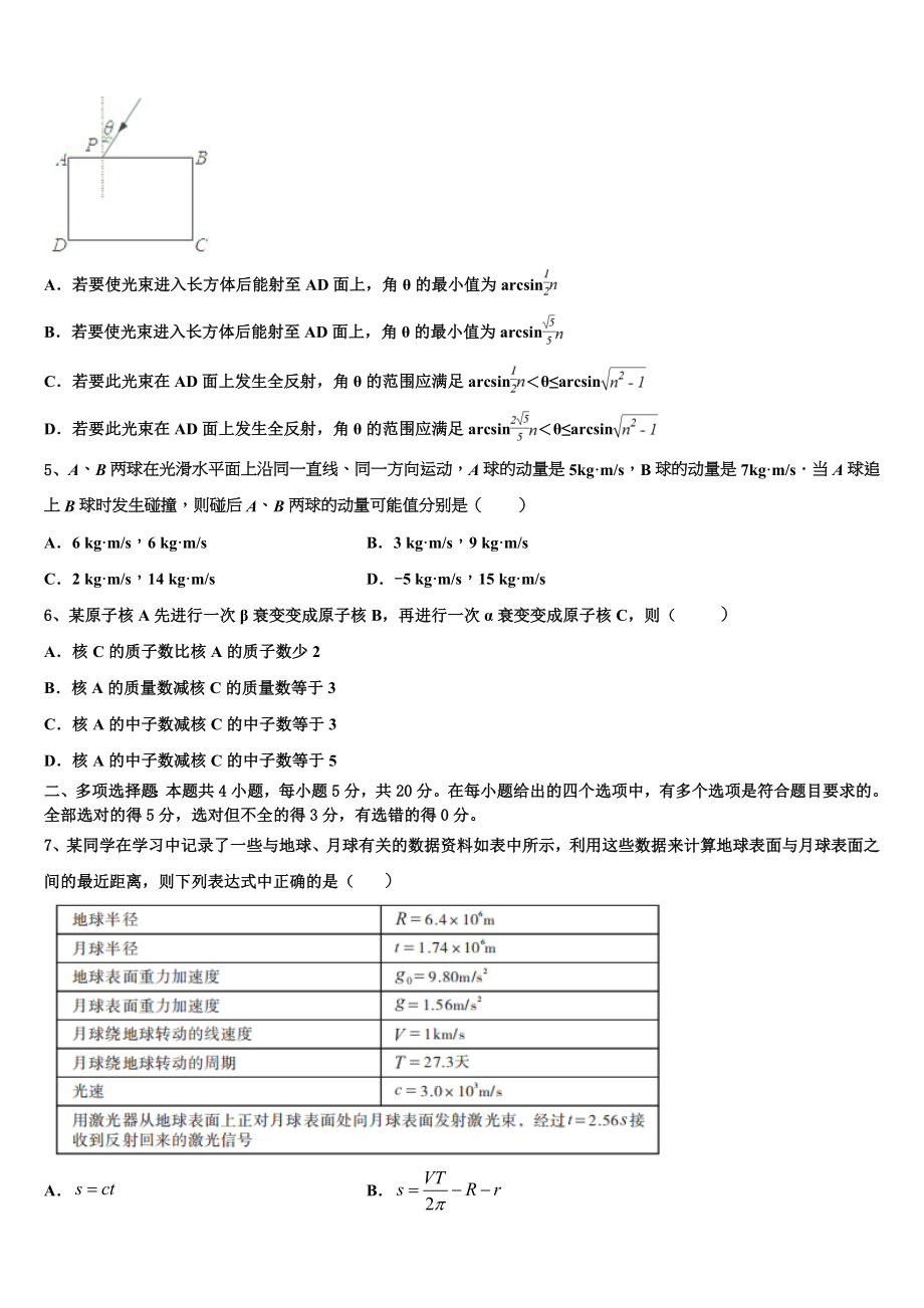 上海市第八中学2023学年物理高二下期末复习检测试题（含解析）.doc_第2页