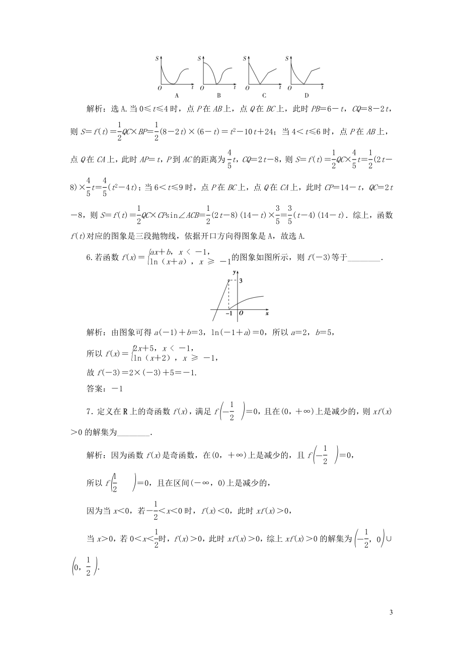 2023学年高考数学一轮复习第二章函数概念与基本初等函数第7讲函数的图像练习理北师大版.doc_第3页