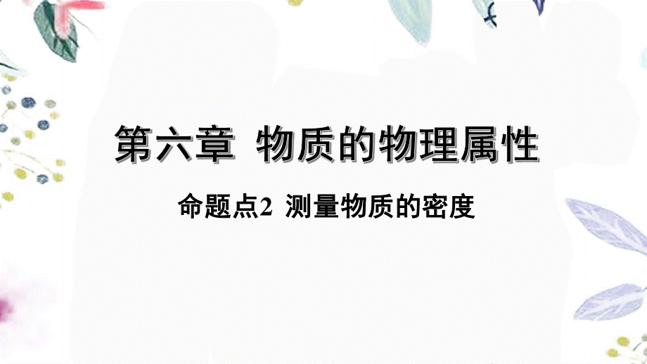 陕西省2023学年年中考物理一轮复习基醇点一遍过第六章物质的物理属性命题点2测量物质的密度课件2.pptx_第1页