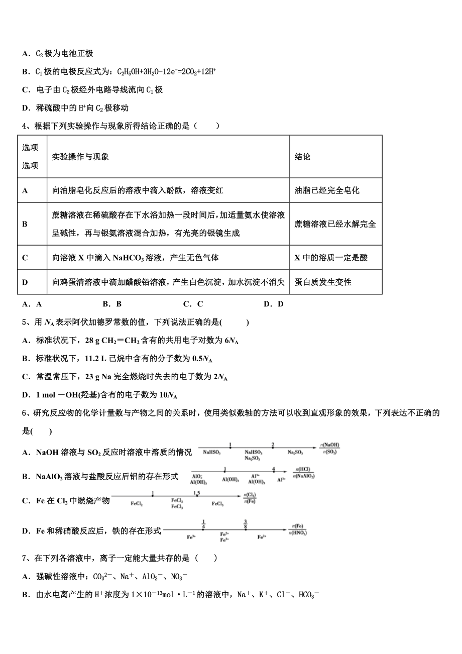 上海市控江中学2023学年高二化学第二学期期末综合测试模拟试题（含解析）.doc_第2页