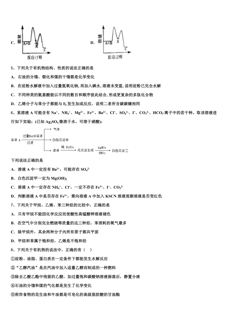 2023学年湖师范大学附属中学化学高二第二学期期末学业质量监测模拟试题（含解析）.doc_第2页