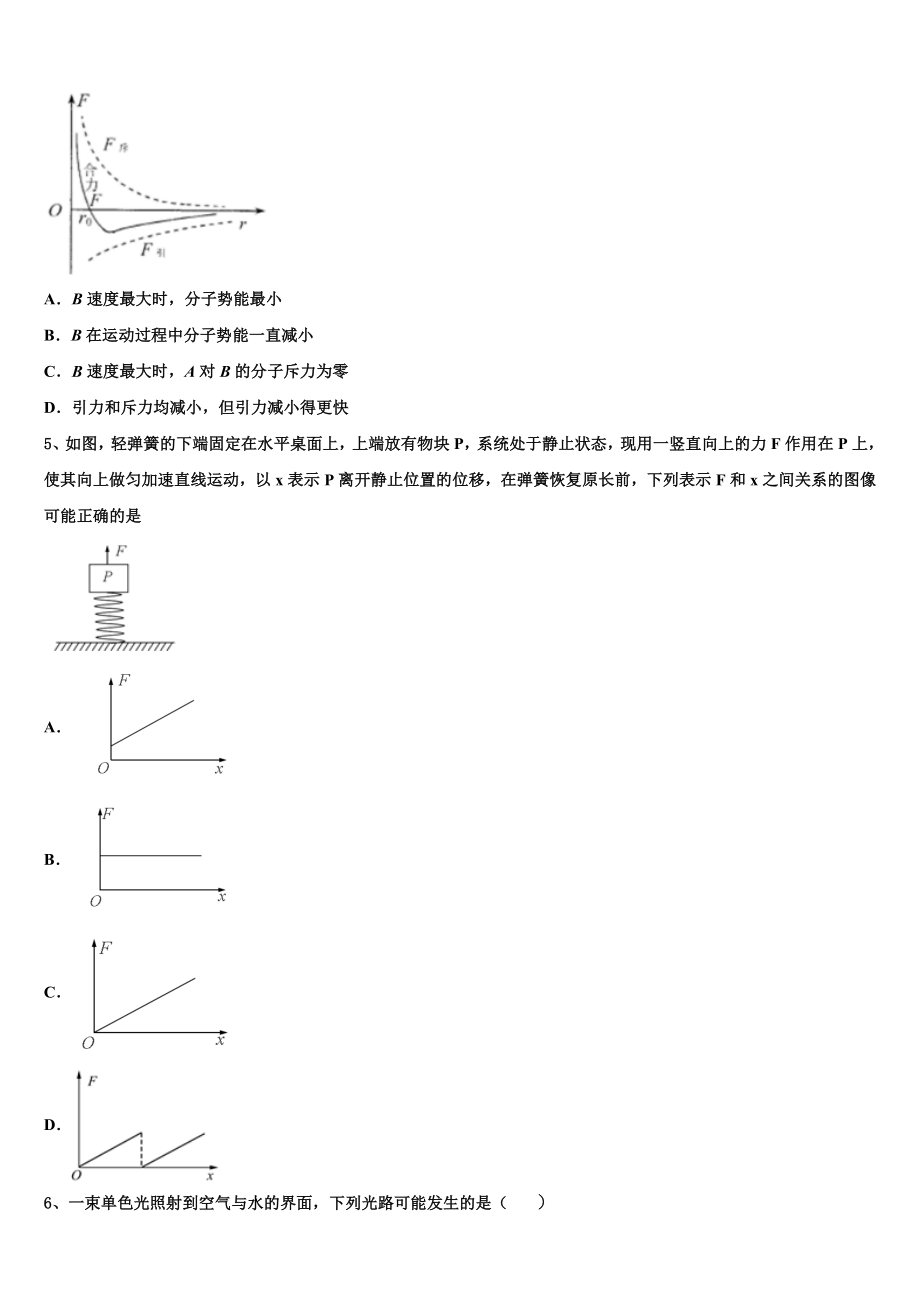 2023届山东省济南育英中学物理高二第二学期期末监测试题（含解析）.doc_第2页