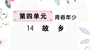 黄冈专版2023学年秋九年级语文上册第四单元14故乡作业课件（人教版）2.pptx