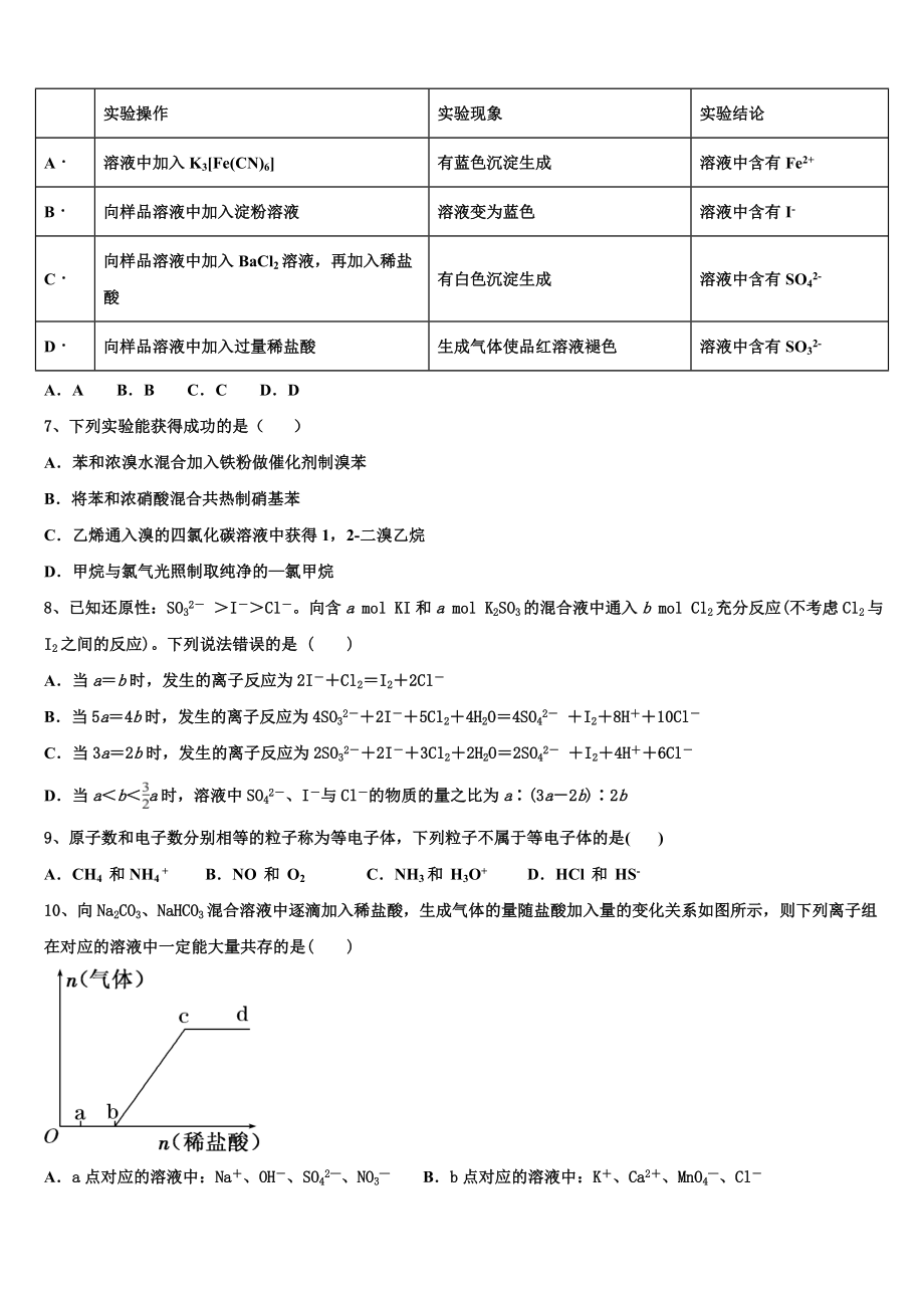 北京市海淀区北京医学院附属中学2023学年化学高二下期末调研模拟试题（含解析）.doc_第2页