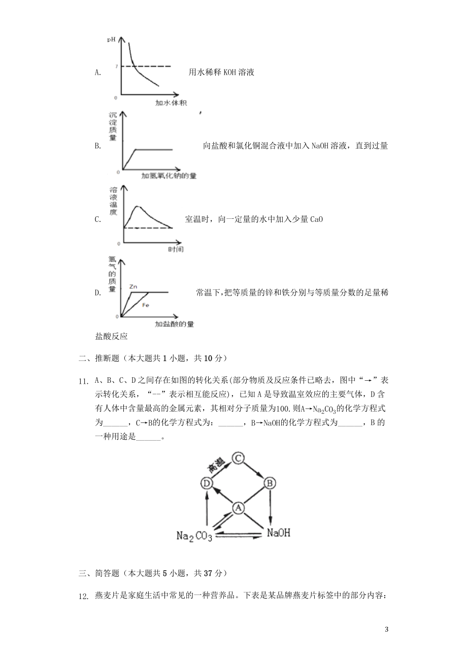 2023学年九年级化学全真模拟试卷12含解析.docx_第3页