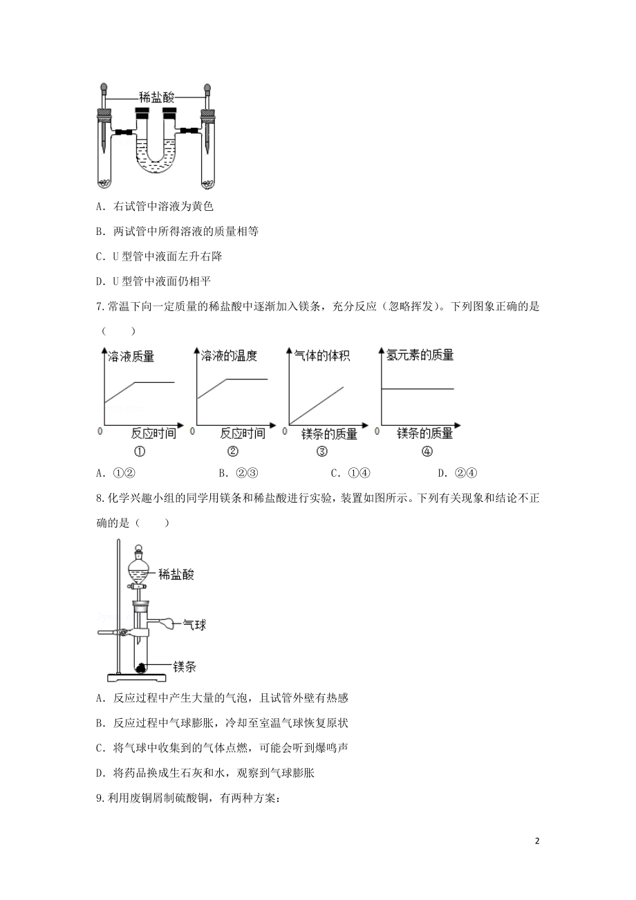 2023学年九年级化学考点复习演练专题二金属和金属材料试题.doc_第2页