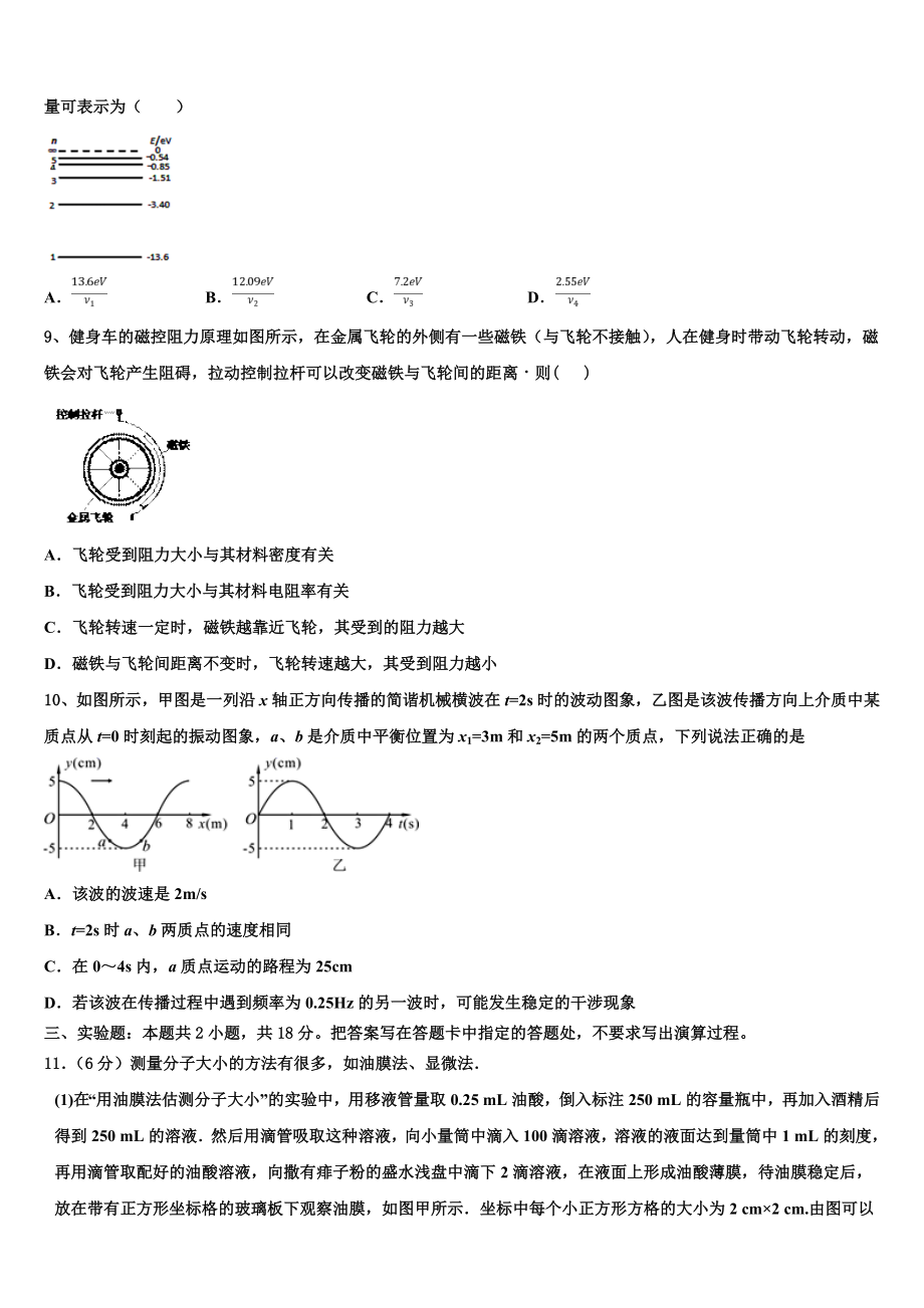 上海大学附属中学2023学年物理高二第二学期期末质量检测模拟试题（含解析）.doc_第3页