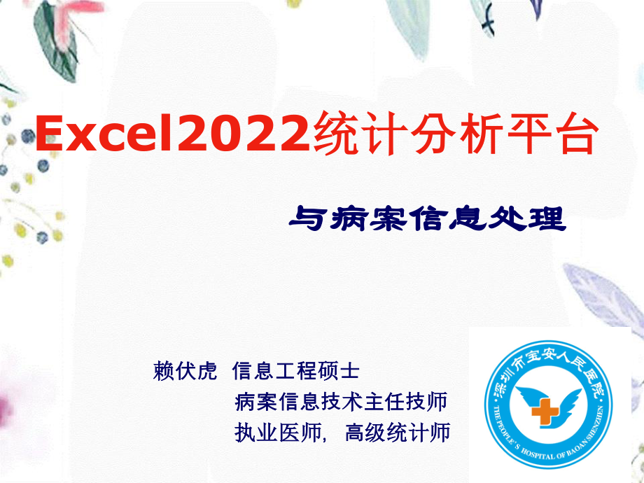 2023年Excel统计分析平台与病案信息处理（教学课件）.ppt_第1页