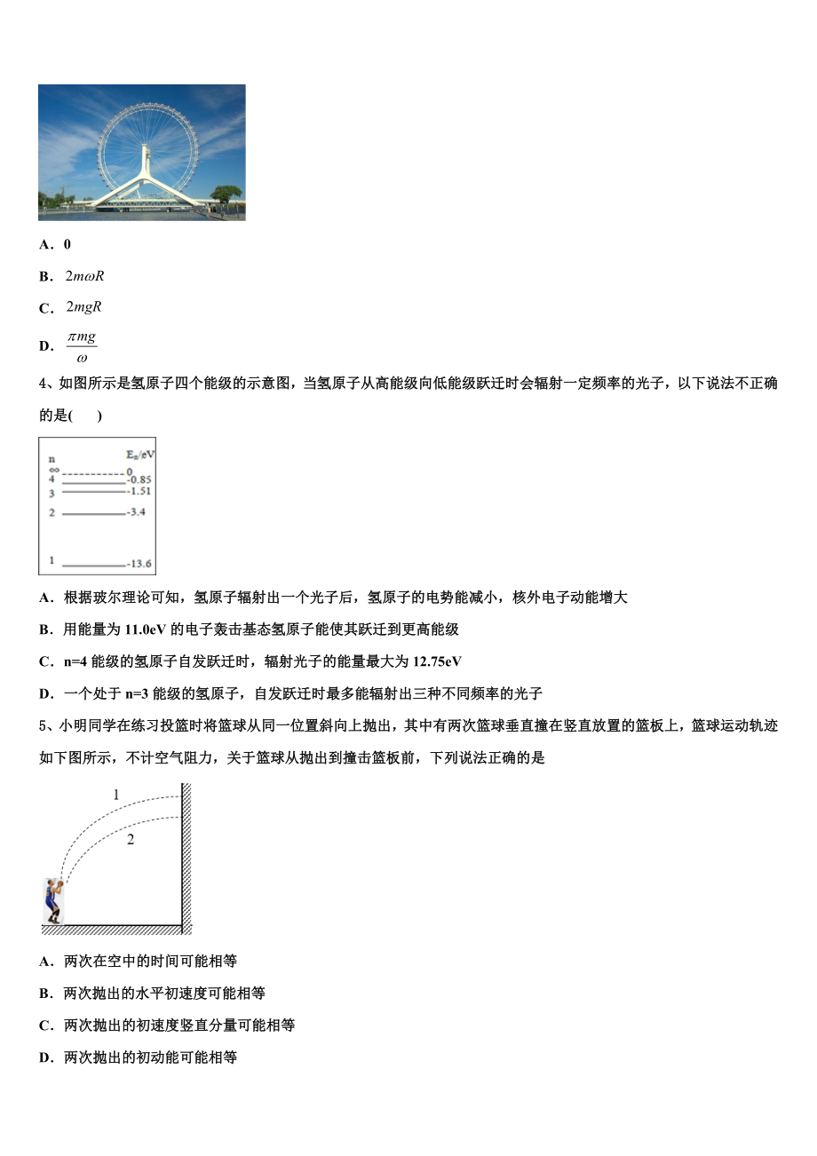 2023学年福建省厦冂双十中学物理高二第二学期期末统考试题（含解析）.doc_第2页