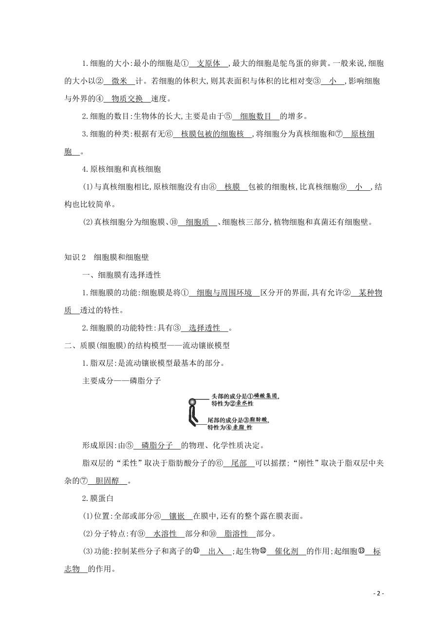 2023学年高考生物一轮复习第二单元第3讲细胞概述细胞膜细胞壁讲义+提能作业含解析.docx_第2页