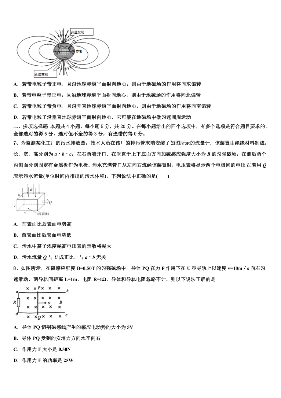 2023届湖南省长沙浏阳市高二物理第二学期期末学业水平测试模拟试题（含解析）.doc_第3页