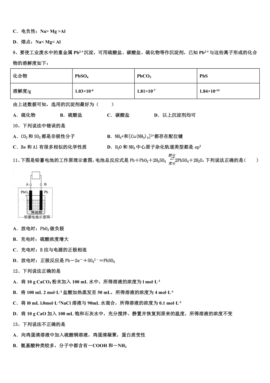 哈密市十五中2023学年化学高二第二学期期末学业质量监测试题（含解析）.doc_第2页