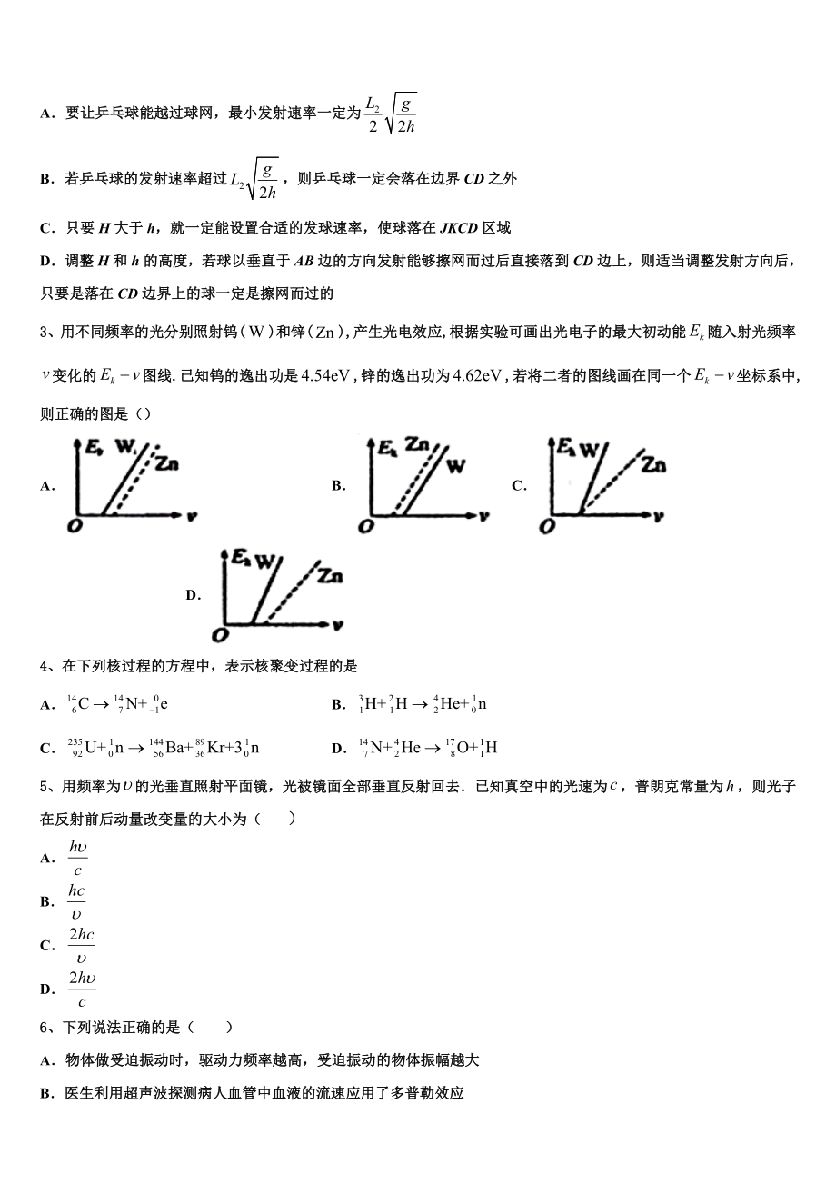 2023届四川省成都石室天府高二物理第二学期期末调研试题（含解析）.doc_第2页