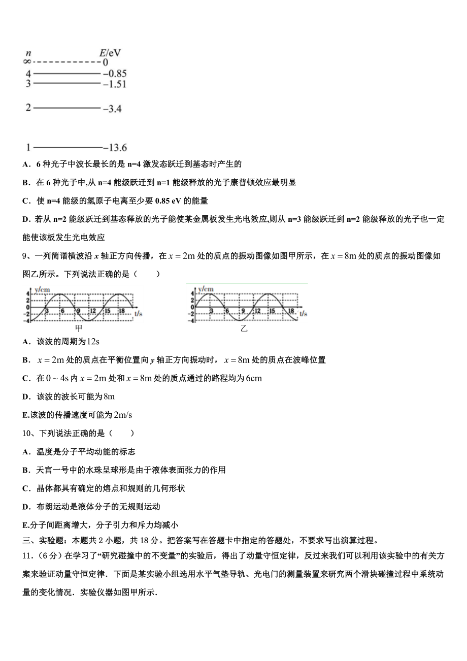 2023届上海市华师大第一附属中学物理高二第二学期期末调研模拟试题（含解析）.doc_第3页