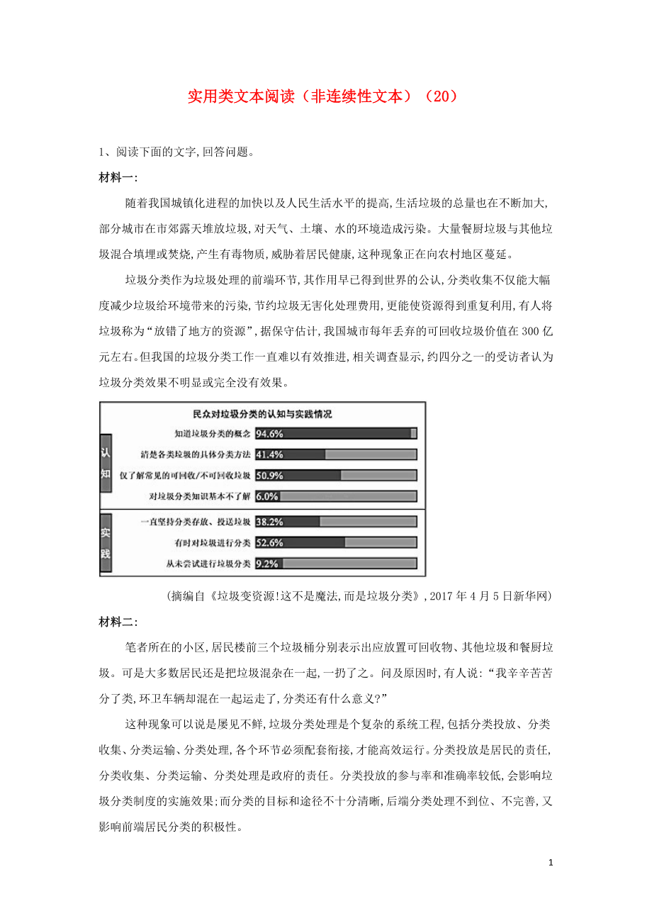 全国卷2023学年高考语文二轮复习常考题型大通关20实用类文本阅读非连续性文本含解析.doc_第1页