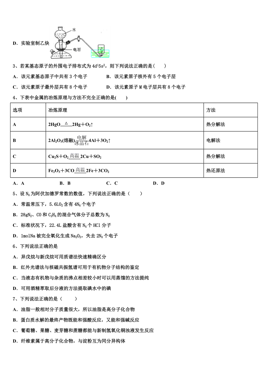 2023学年福州第三中学化学高二下期末复习检测试题（含解析）.doc_第2页