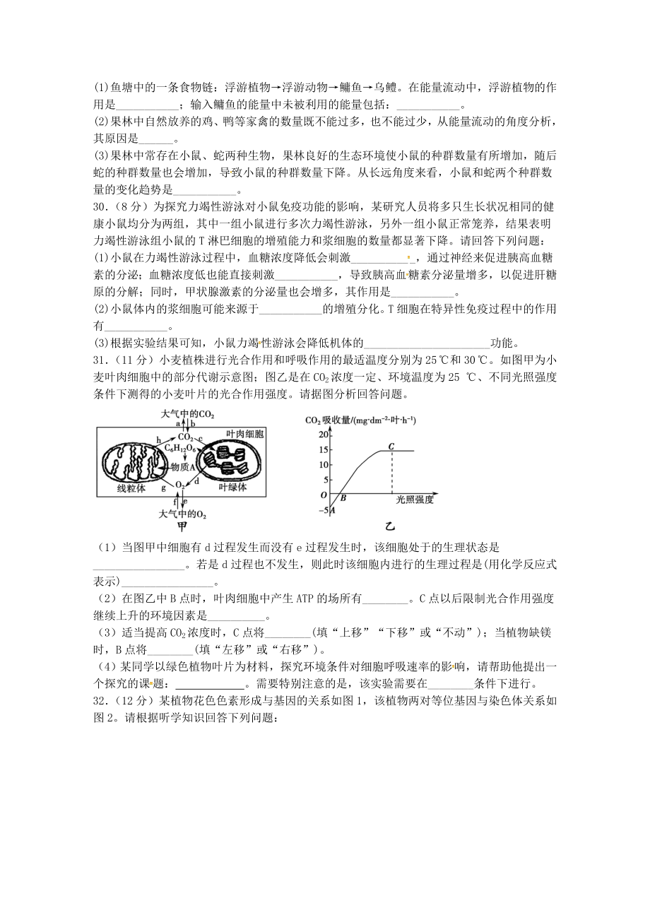 四川省棠湖中学2023届高三生物上学期期末考试试题.doc_第2页