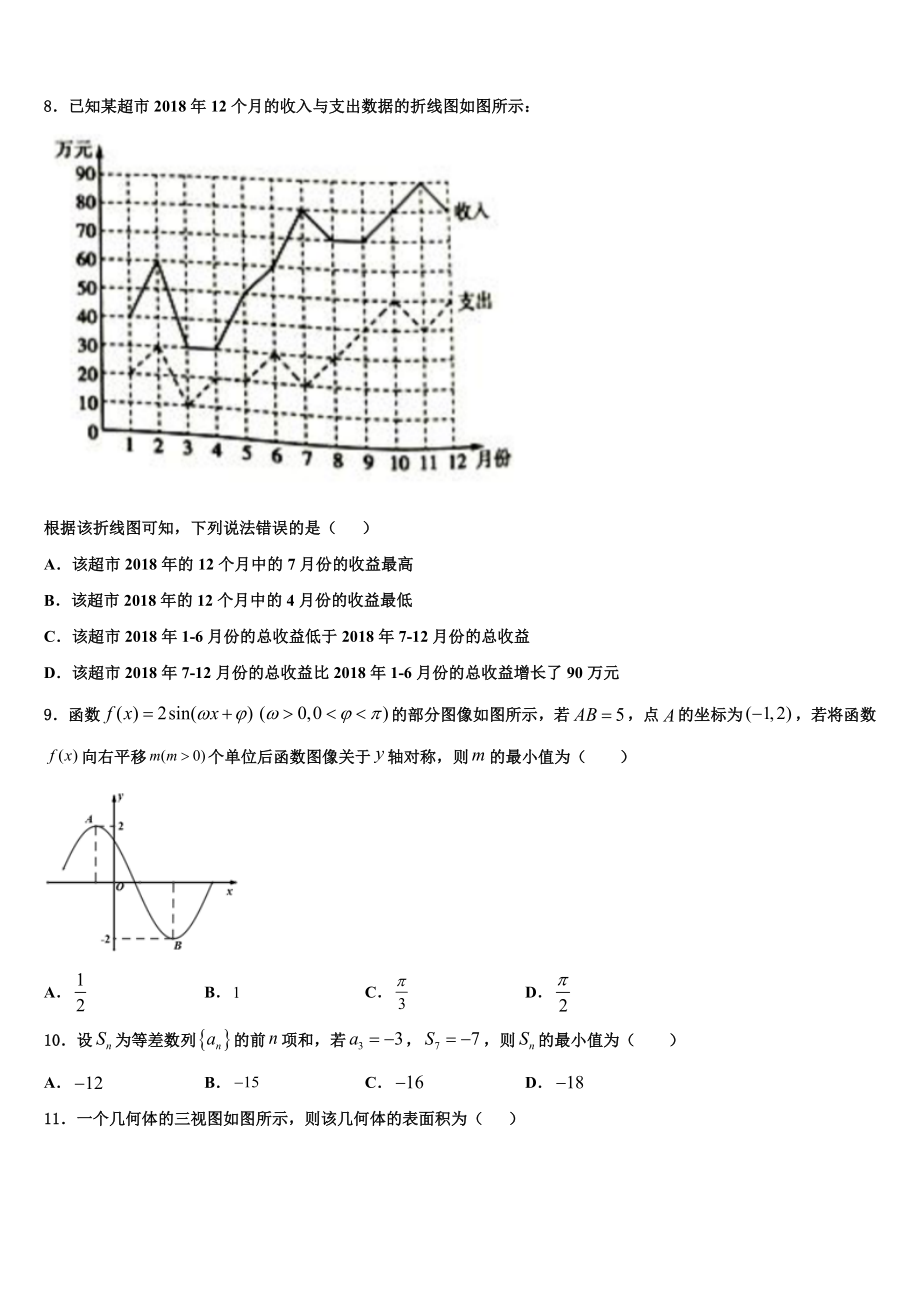 内蒙古师范大学附属中学2023学年高三下学期联合考试数学试题（含解析）.doc_第2页