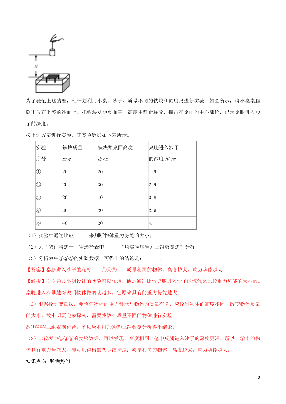 2023学年八年级物理下册第十一章功和机械能11.3动能和势能精讲精练含解析新版（人教版）.doc_第2页