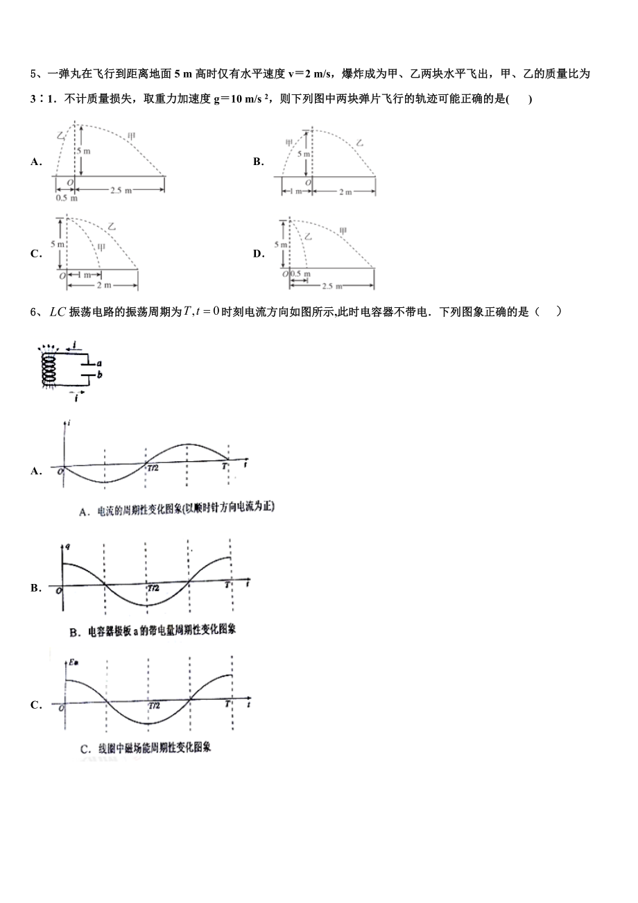 2023学年黑龙江省大庆市大庆铁人中学物理高二下期末学业质量监测模拟试题（含解析）.doc_第2页