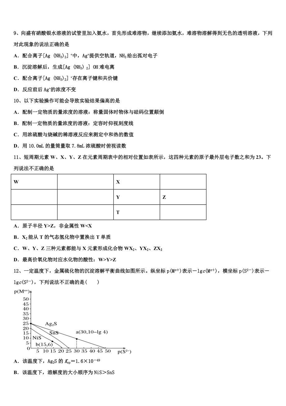 唐山市第一中学2023学年化学高二第二学期期末综合测试试题（含解析）.doc_第3页