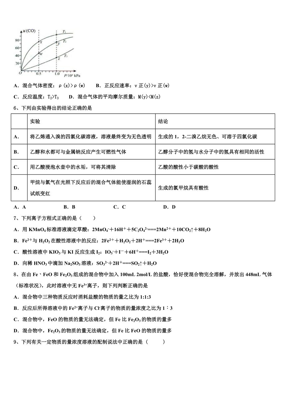 2023学年贵州省铜仁市西片区高中教育联盟化学高二下期末学业水平测试试题（含解析）.doc_第2页